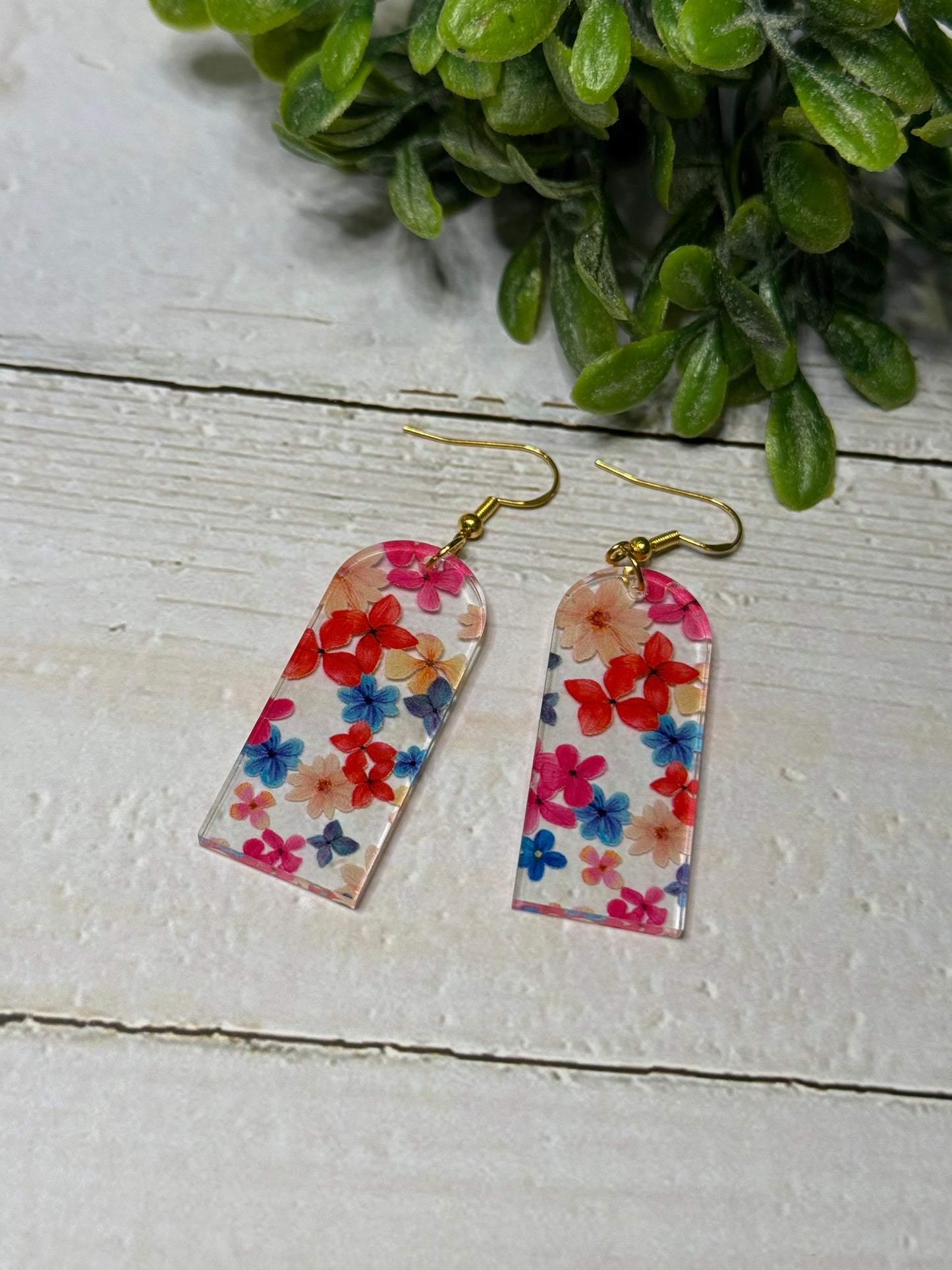 Flower Arch Acrylic Earrings