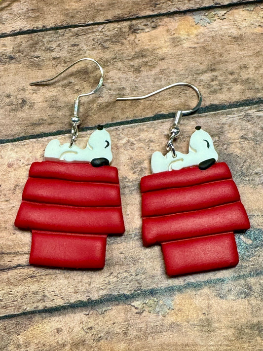 Dog On House Earrings