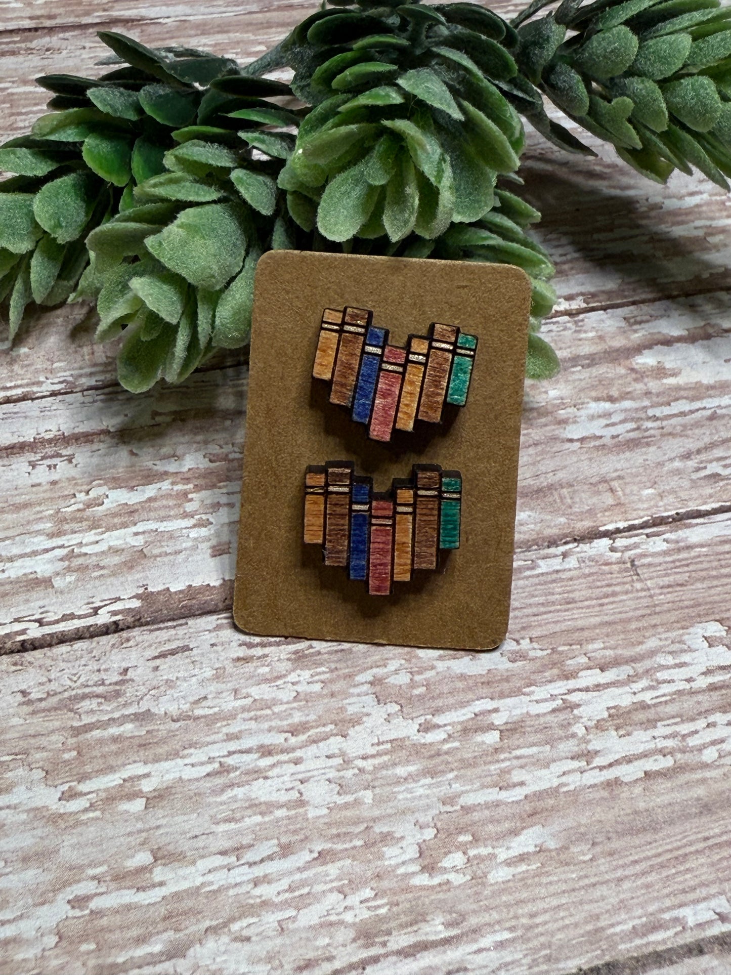 Book Heart Studs