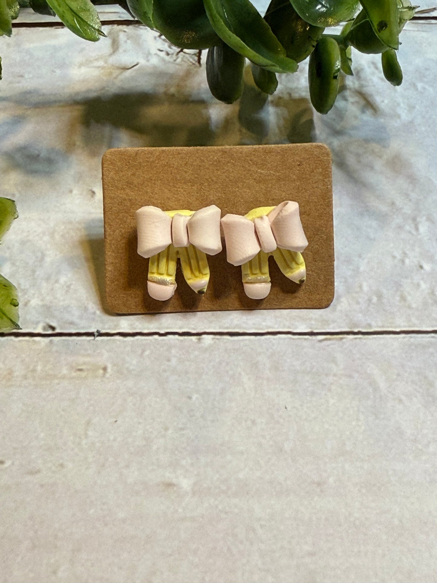 Pastel Pencil Bow Stud