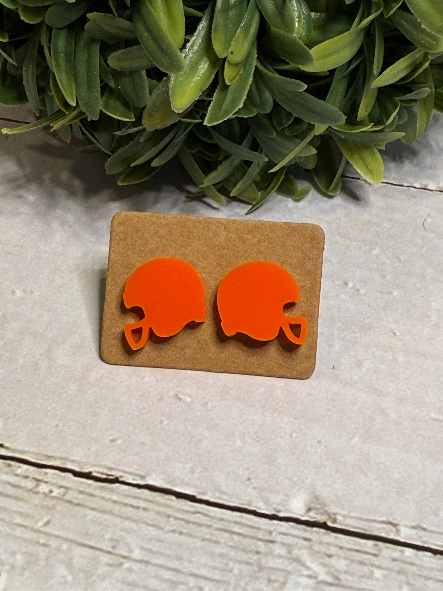 Orange Football Helmet Stud