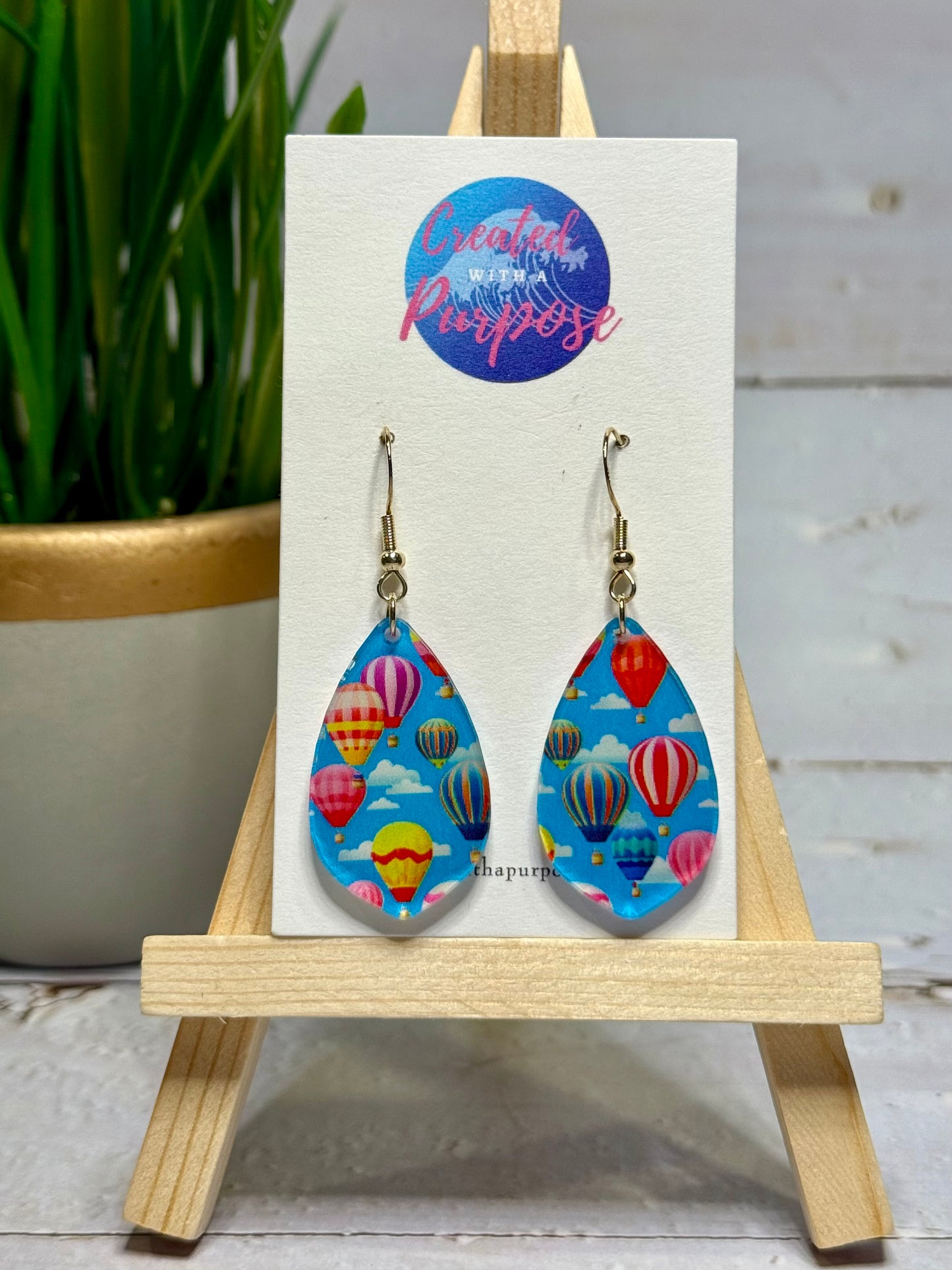Hot Air Balloon Acrylic Earrings