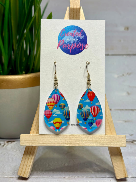 Hot Air Balloon Acrylic Earrings