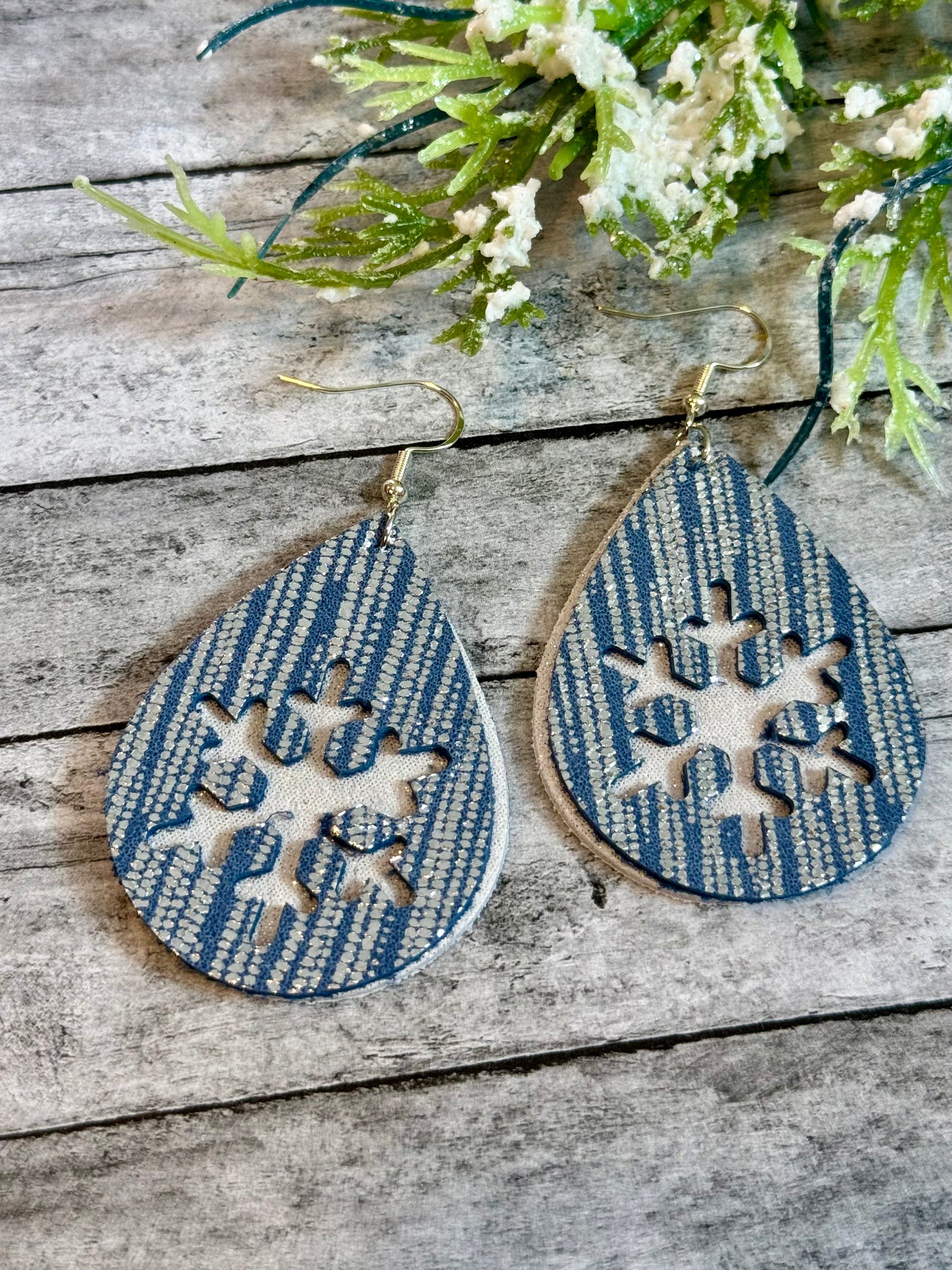 Blue Silver Snowflake