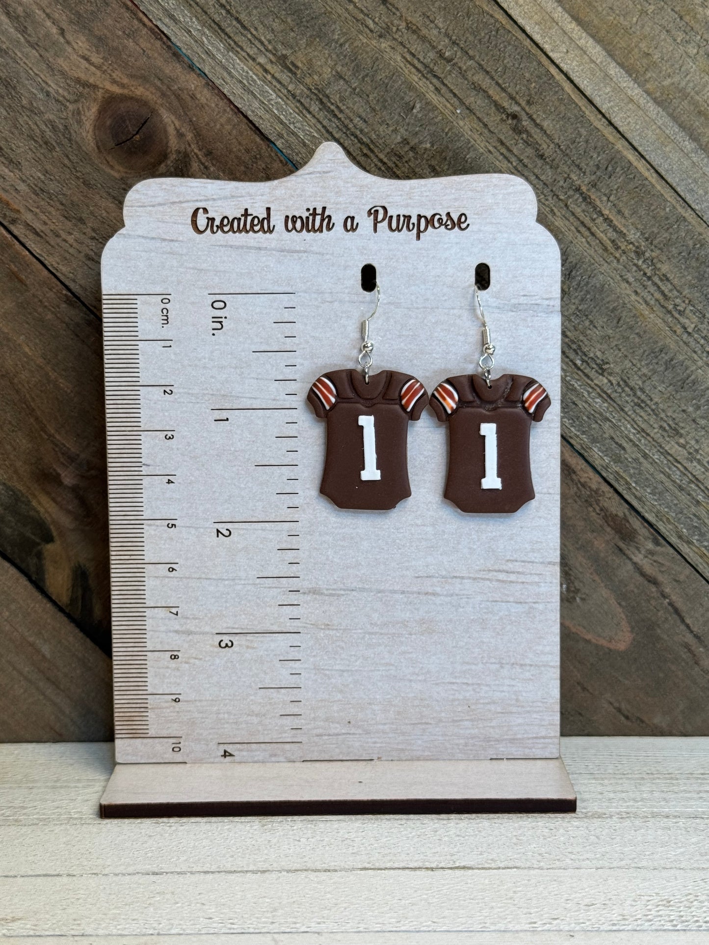 Brown Jersey Earrings