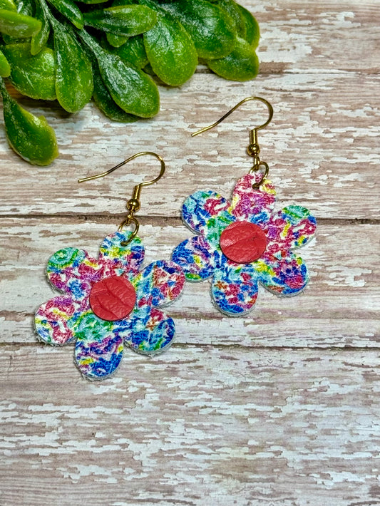 Multi Color Daisy Earrings
