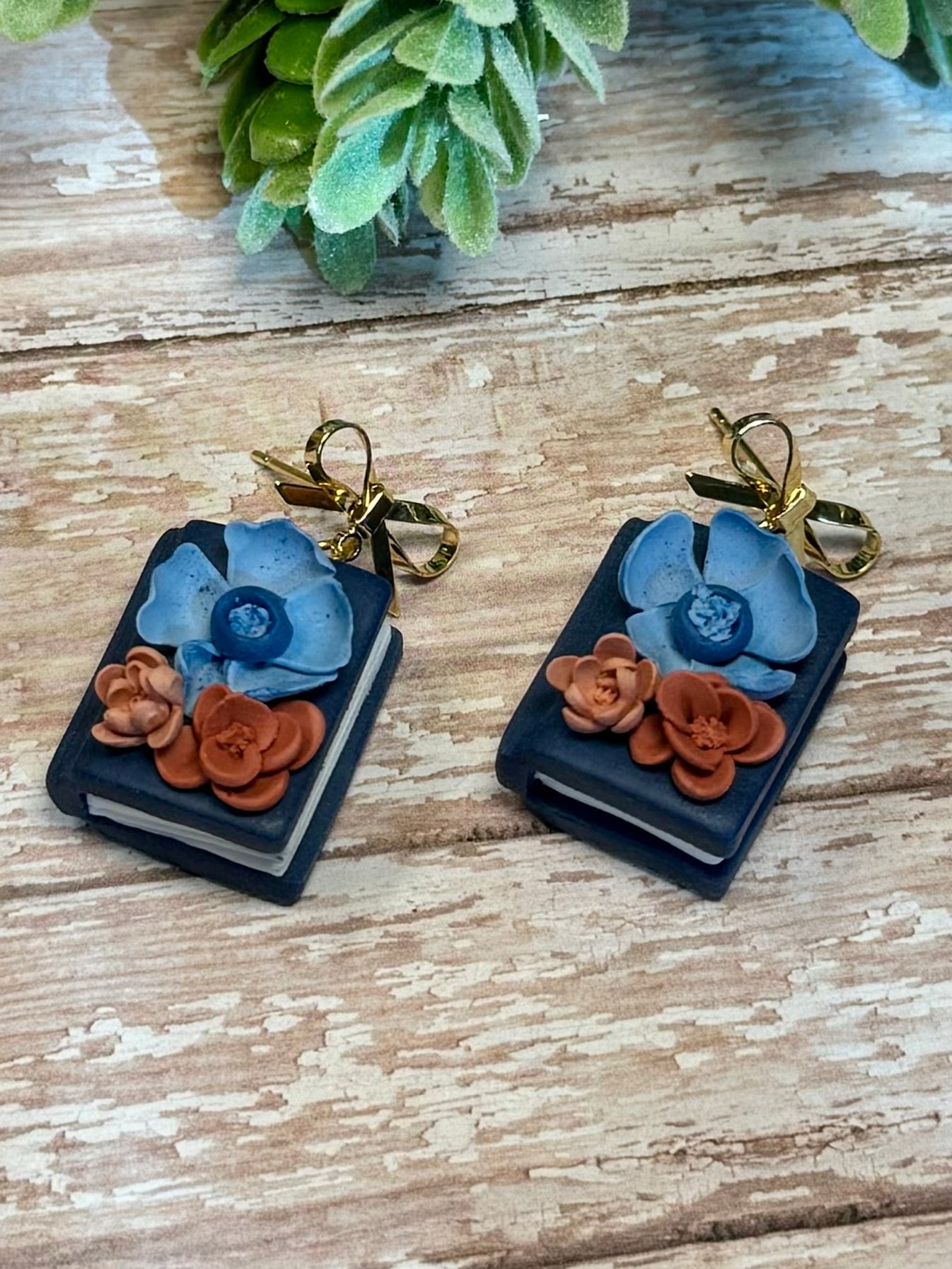 Navy with Blue and Orange Flowers
