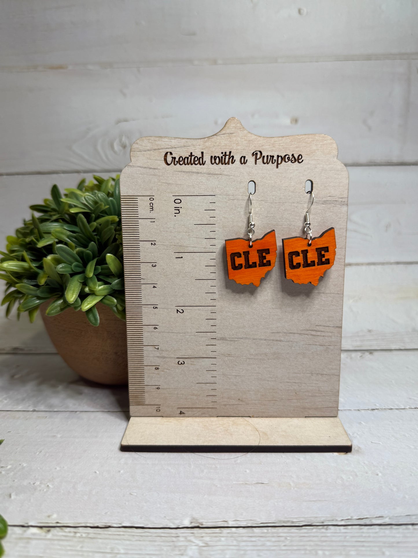 Orange Ohio CLE Earrings