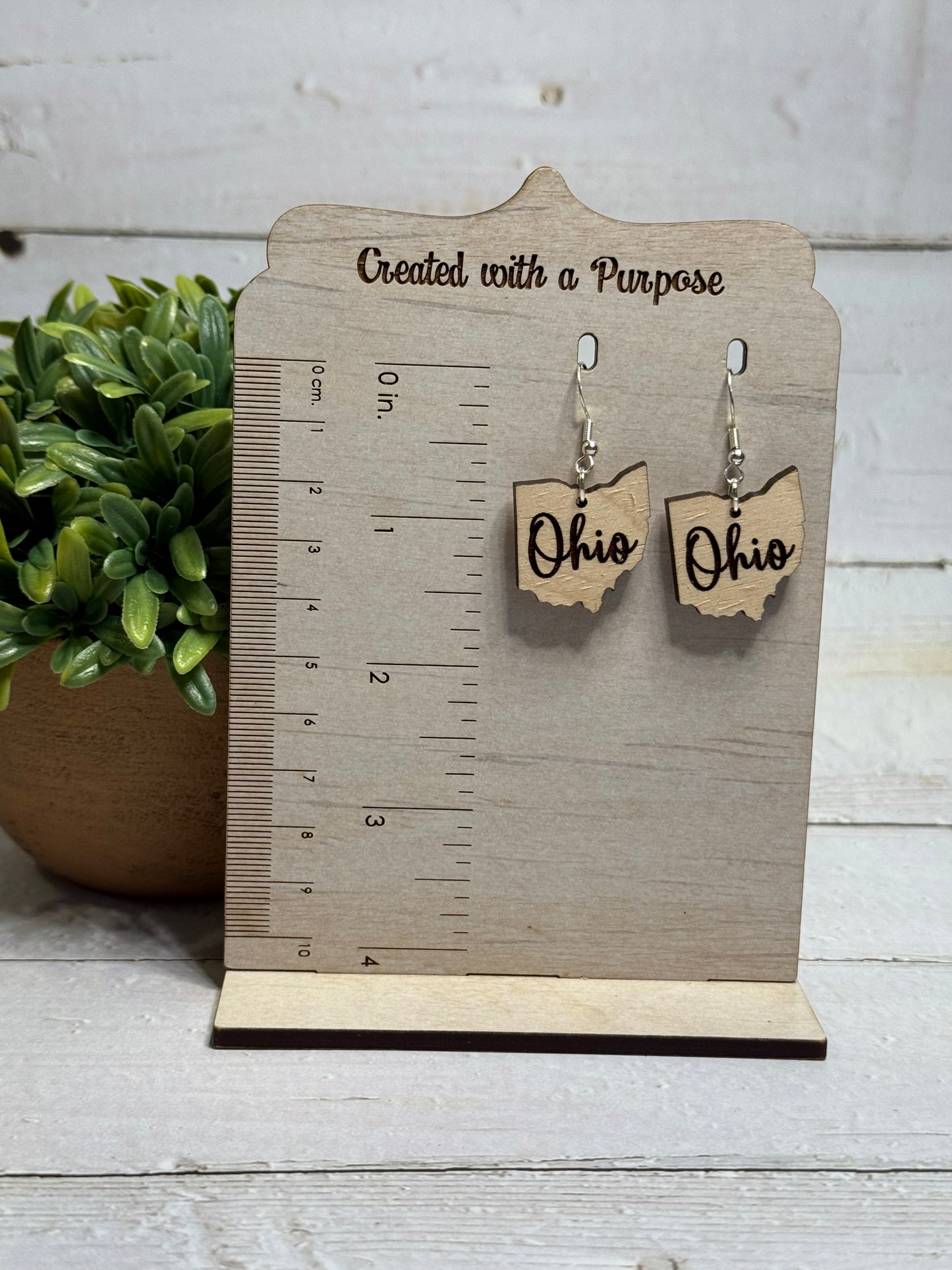Natural Ohio Cursive Earrings