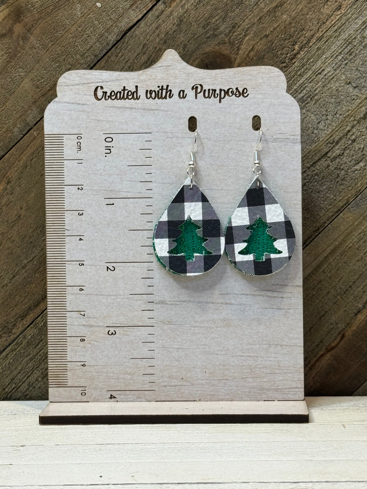 Green Sparkle with Black and White Buffalo Christmas Tree