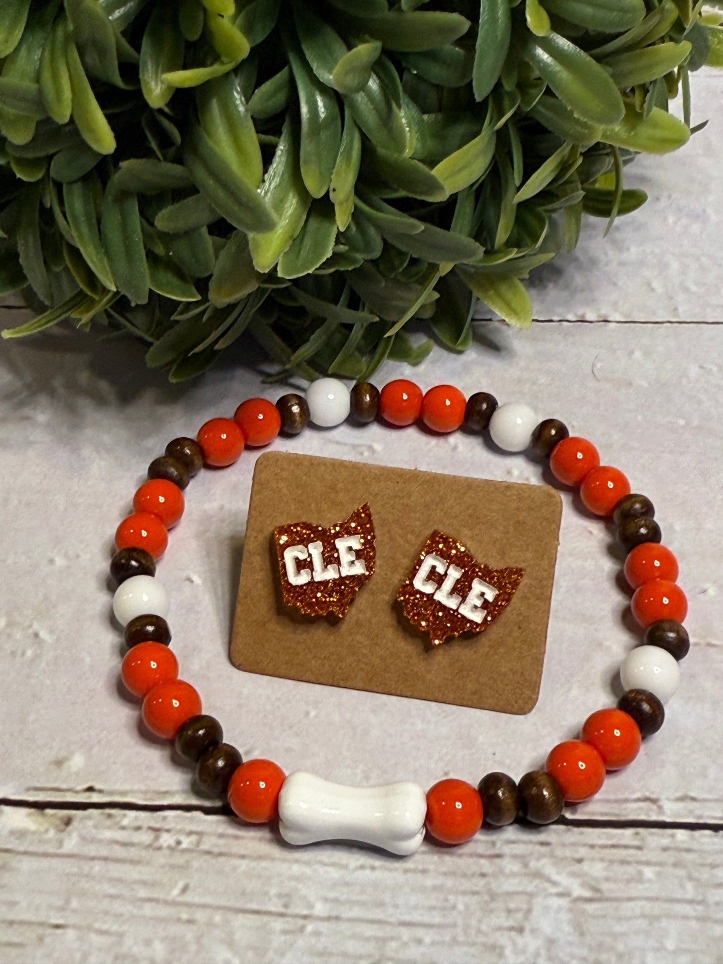 Glitter Orange CLE Studs