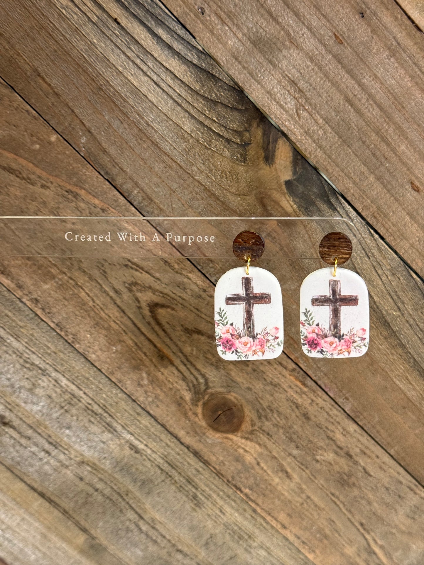Pink Flower Cross