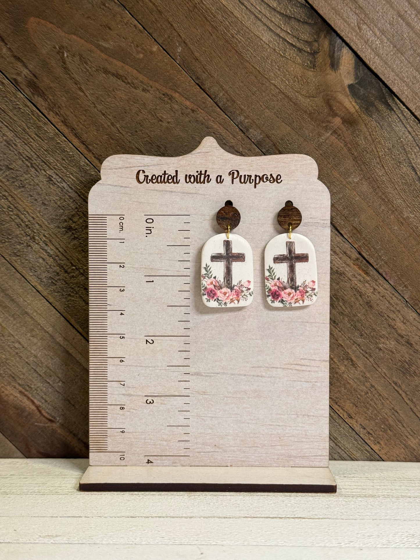 Pink Flower Cross