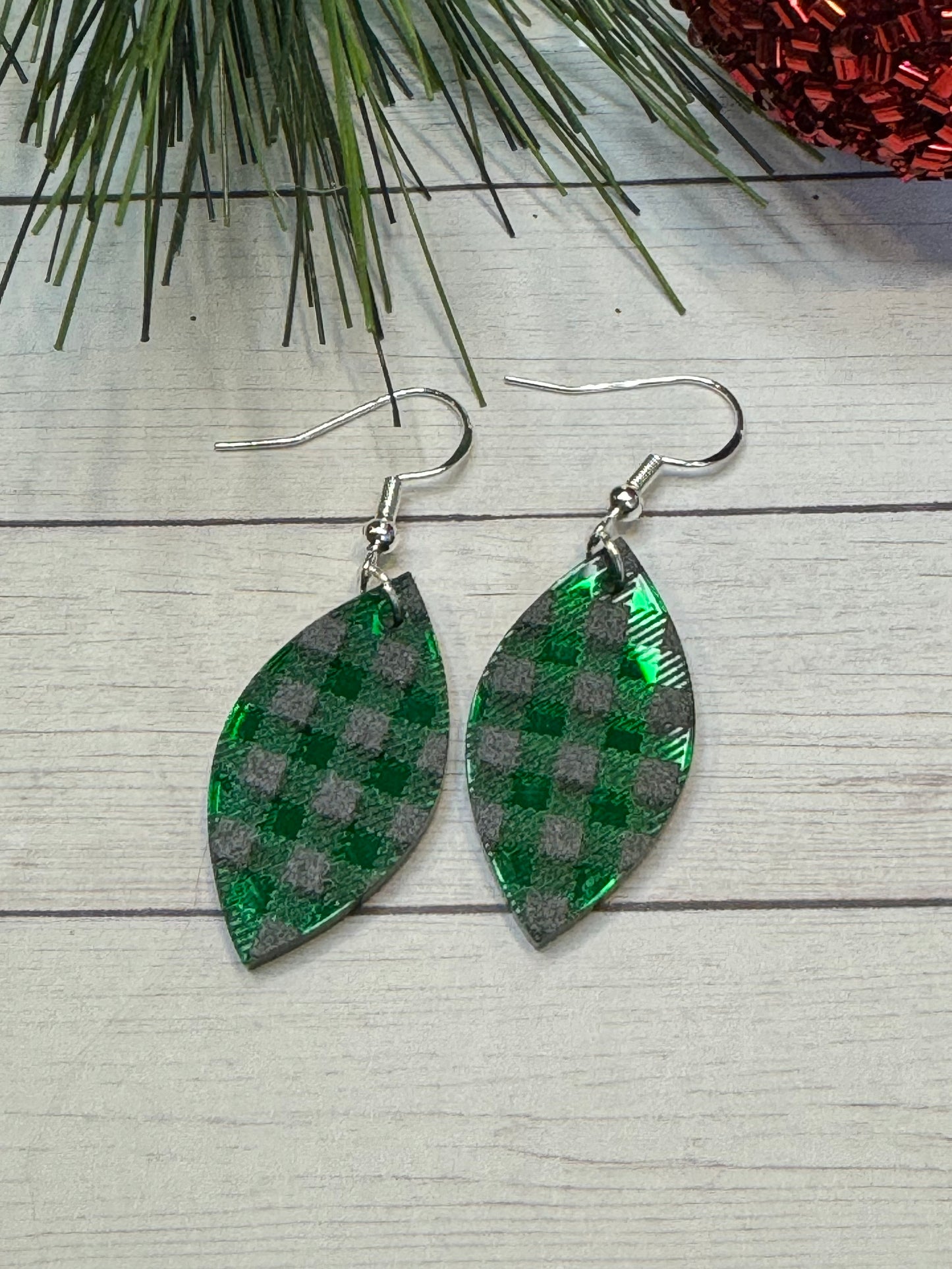 Black and Green Buffalo Earrings