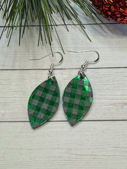 Black and Green Buffalo Earrings