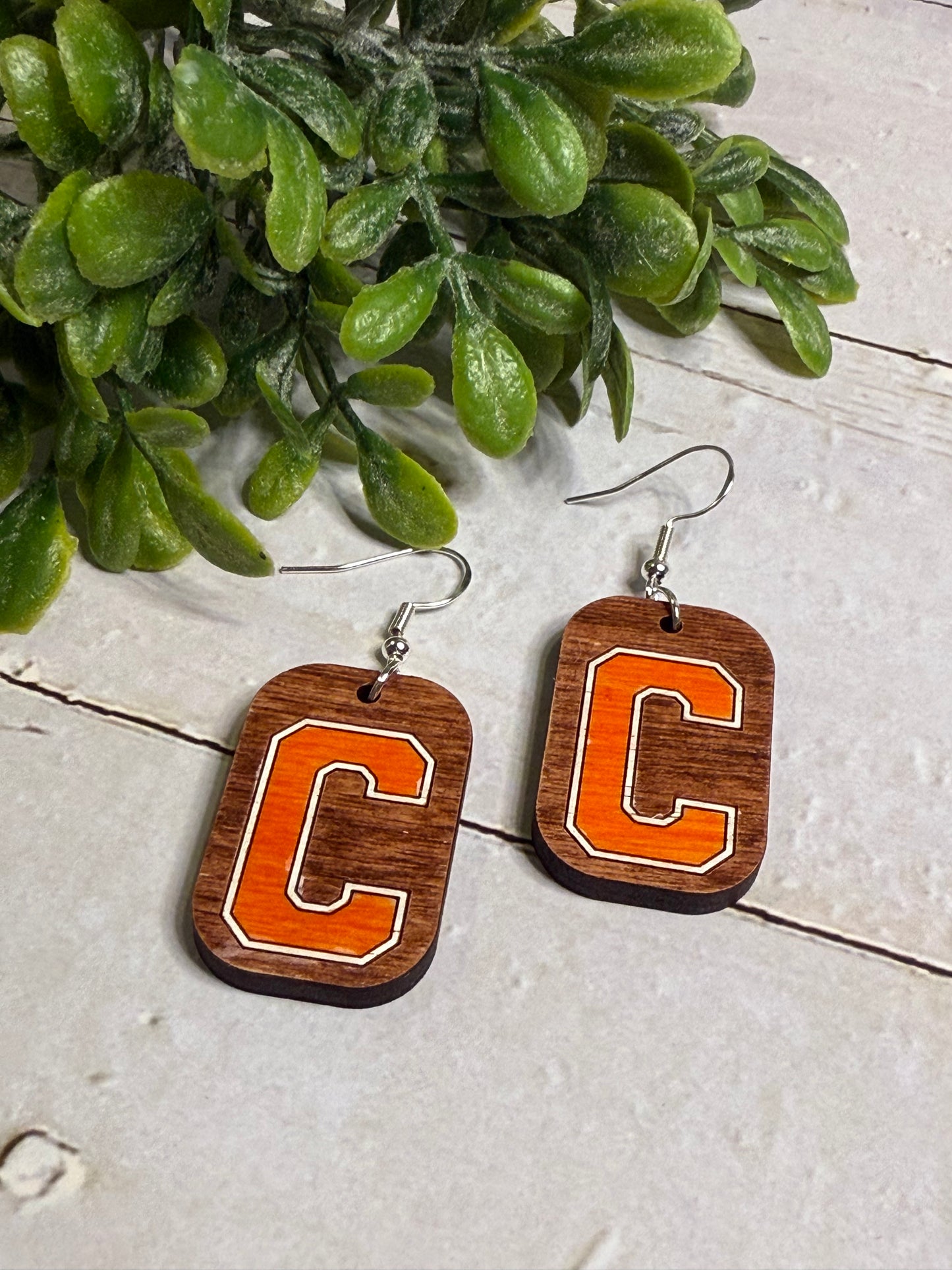 Orange C Earrings