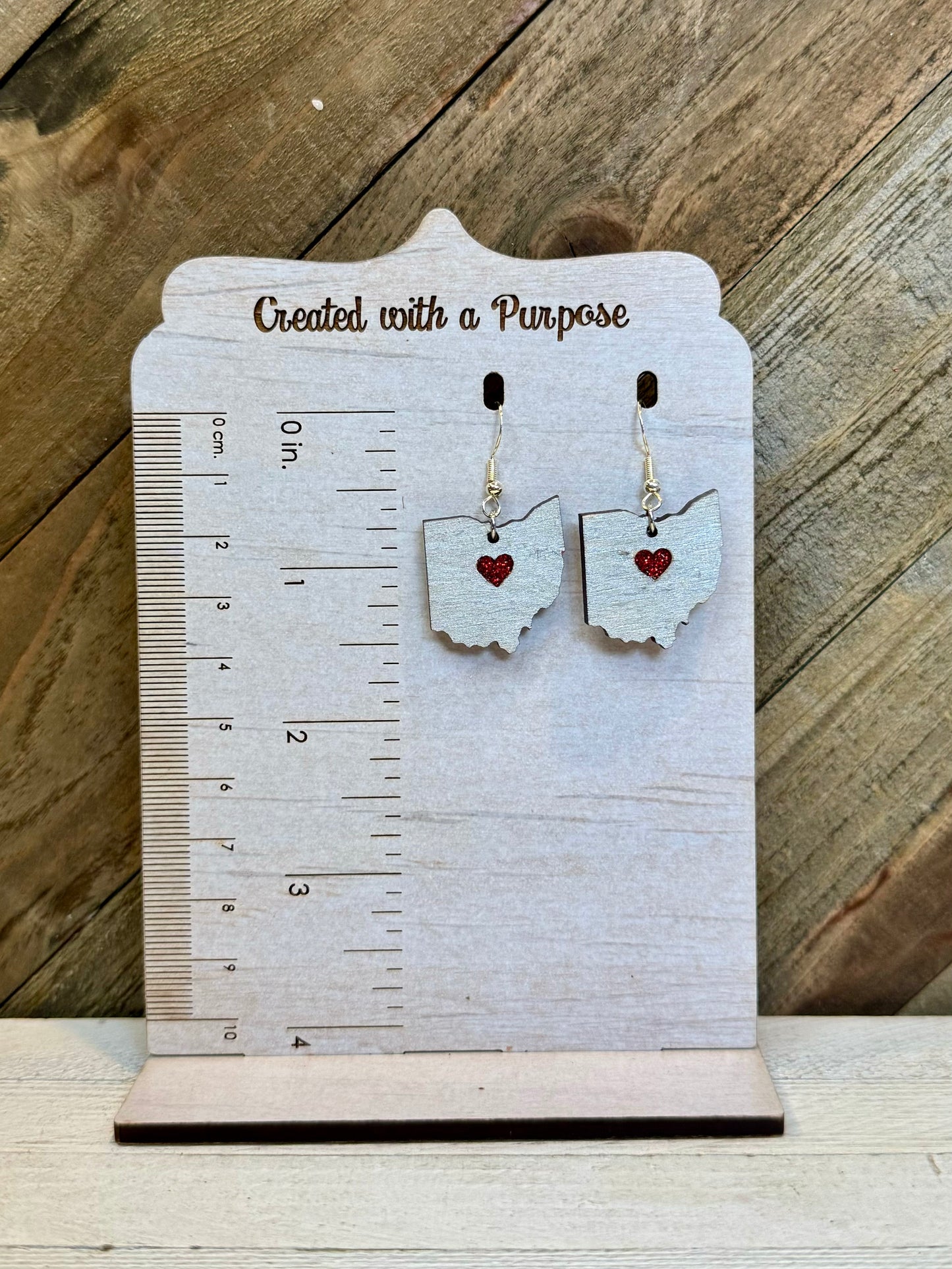 Silver Wood Ohio with Red Heart