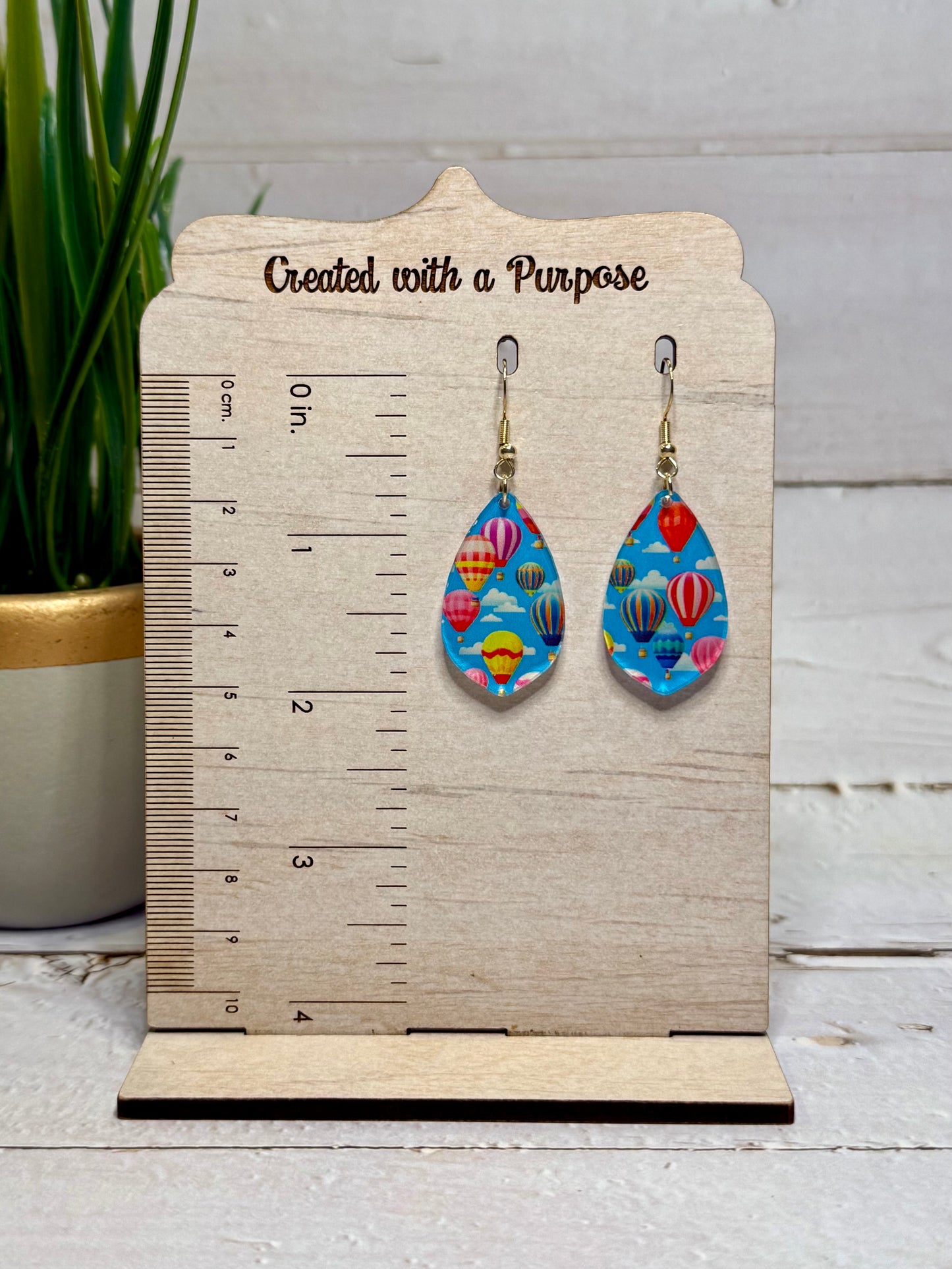 Hot Air Balloon Acrylic Earrings