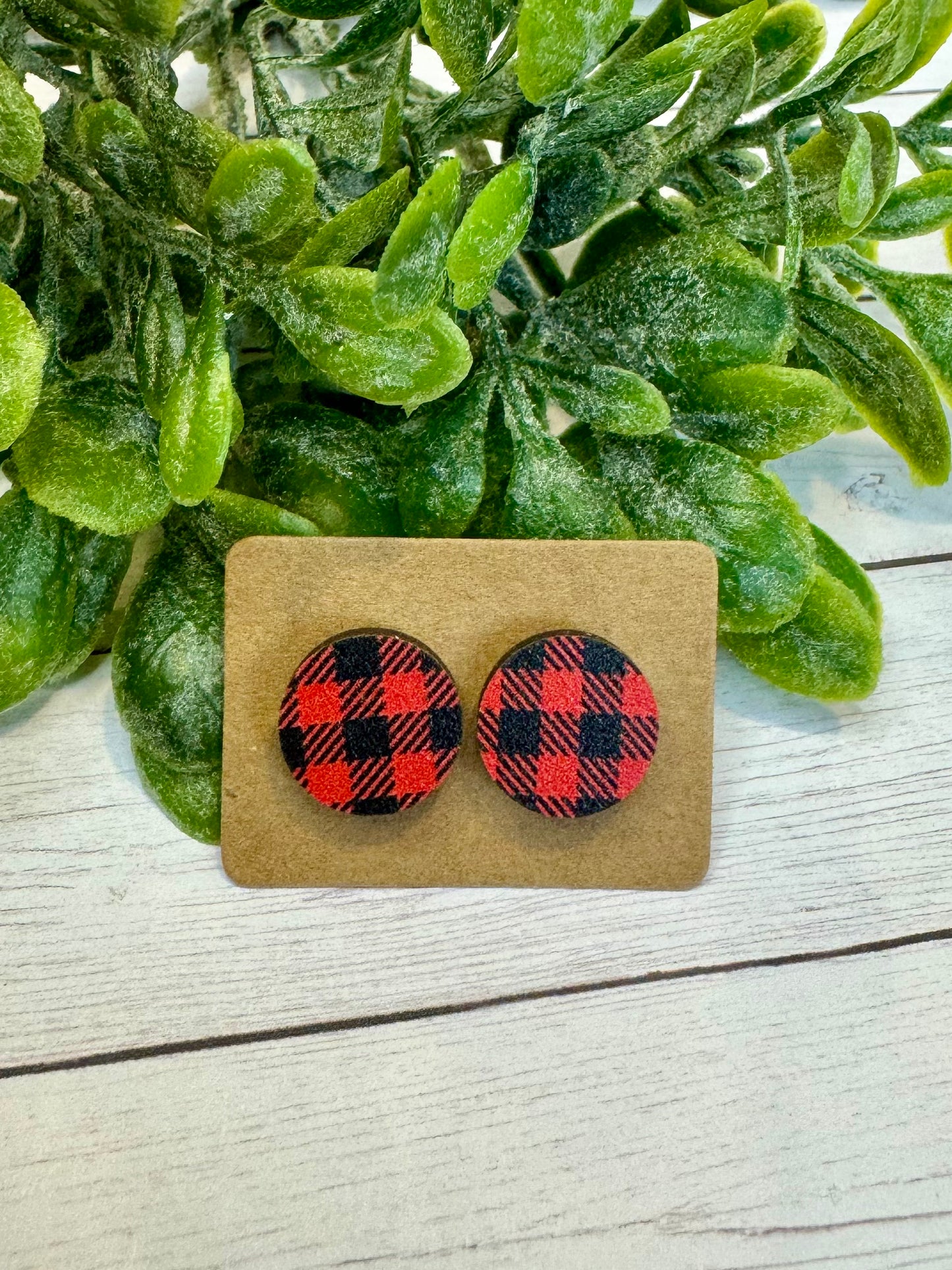 Black and Red Circle Studs
