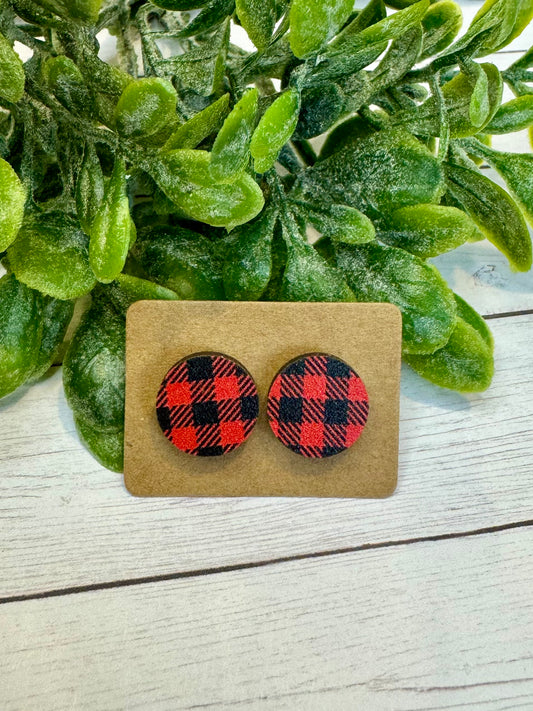 Black and Red Circle Studs