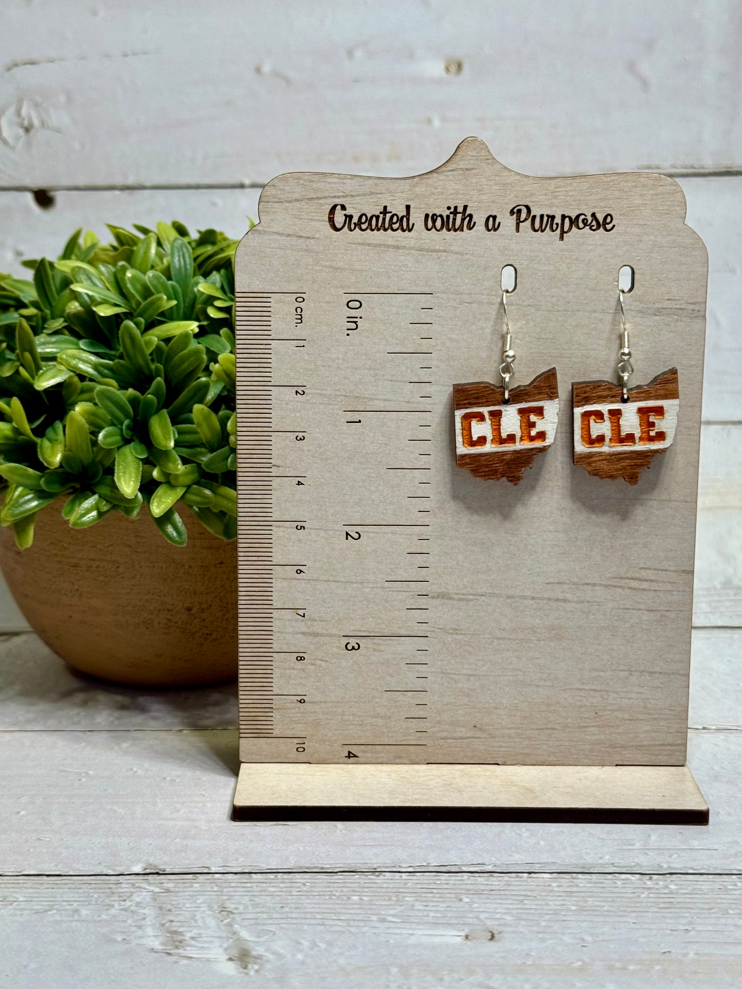 CLE White Stripe Earrings