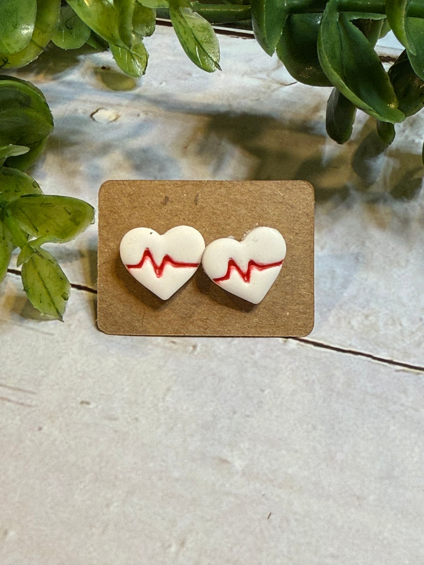 EKG Heart Stud