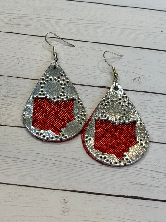 Metallic Red and Silver Ohio