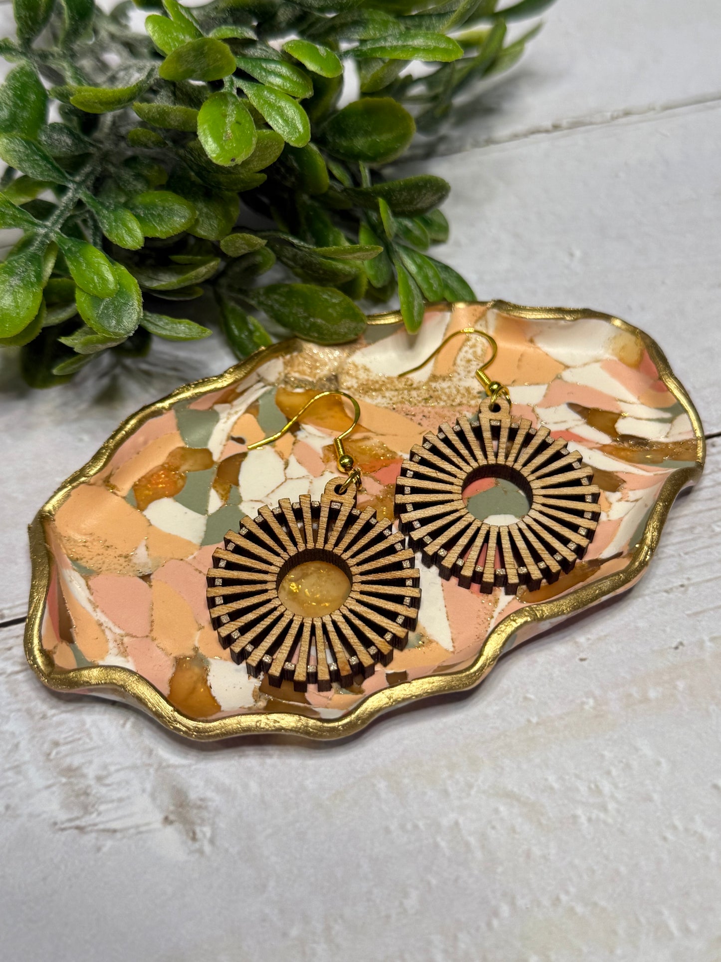 Circle Statement Wood Earrings
