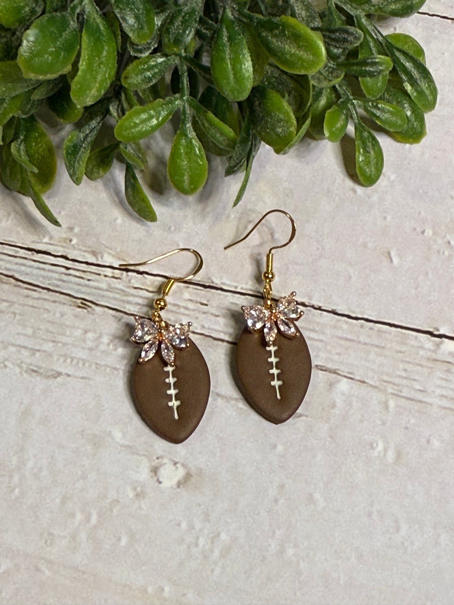 Football with Rhinestone Bow