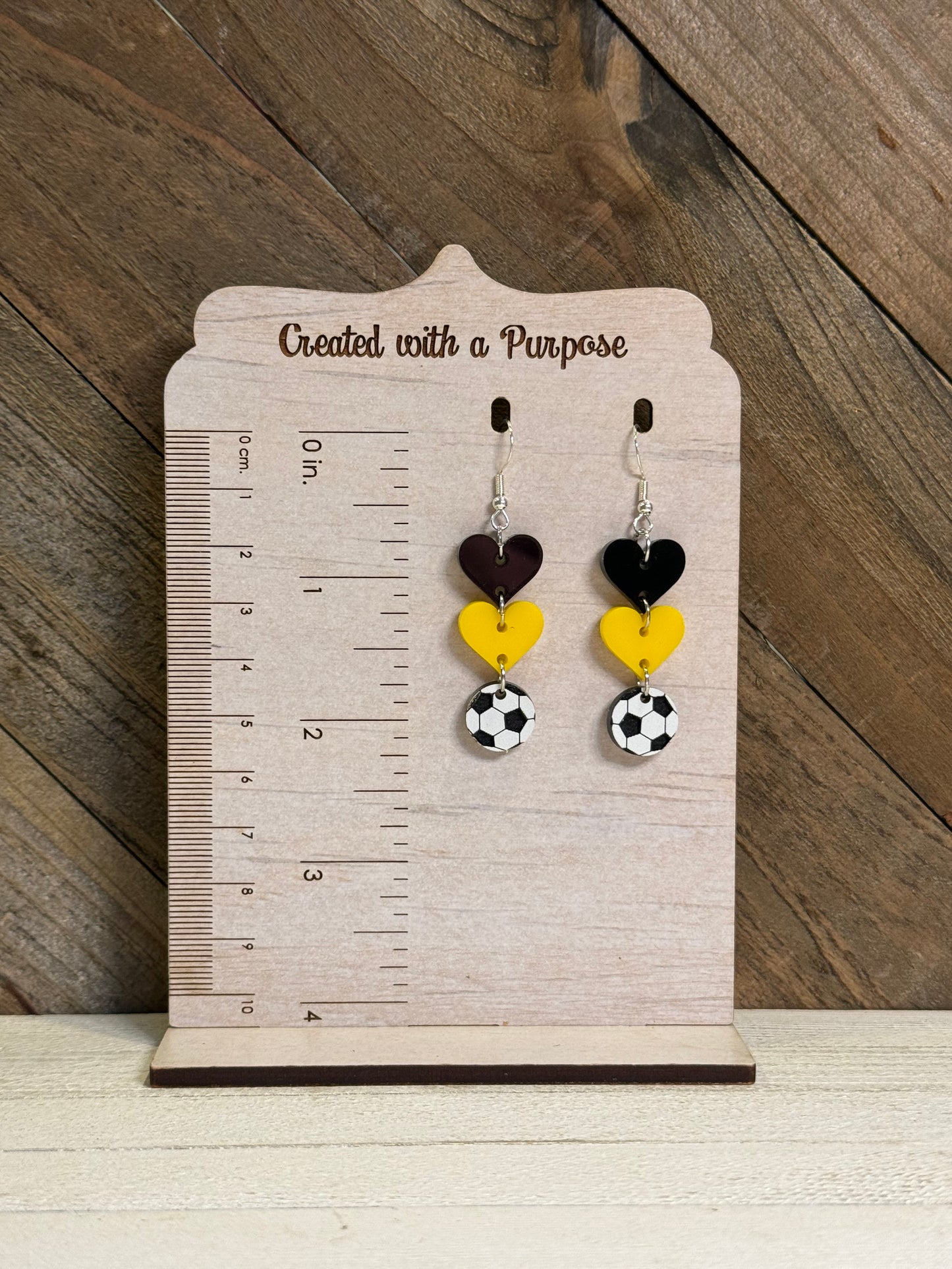 Black and Yellow Hearts Soccer