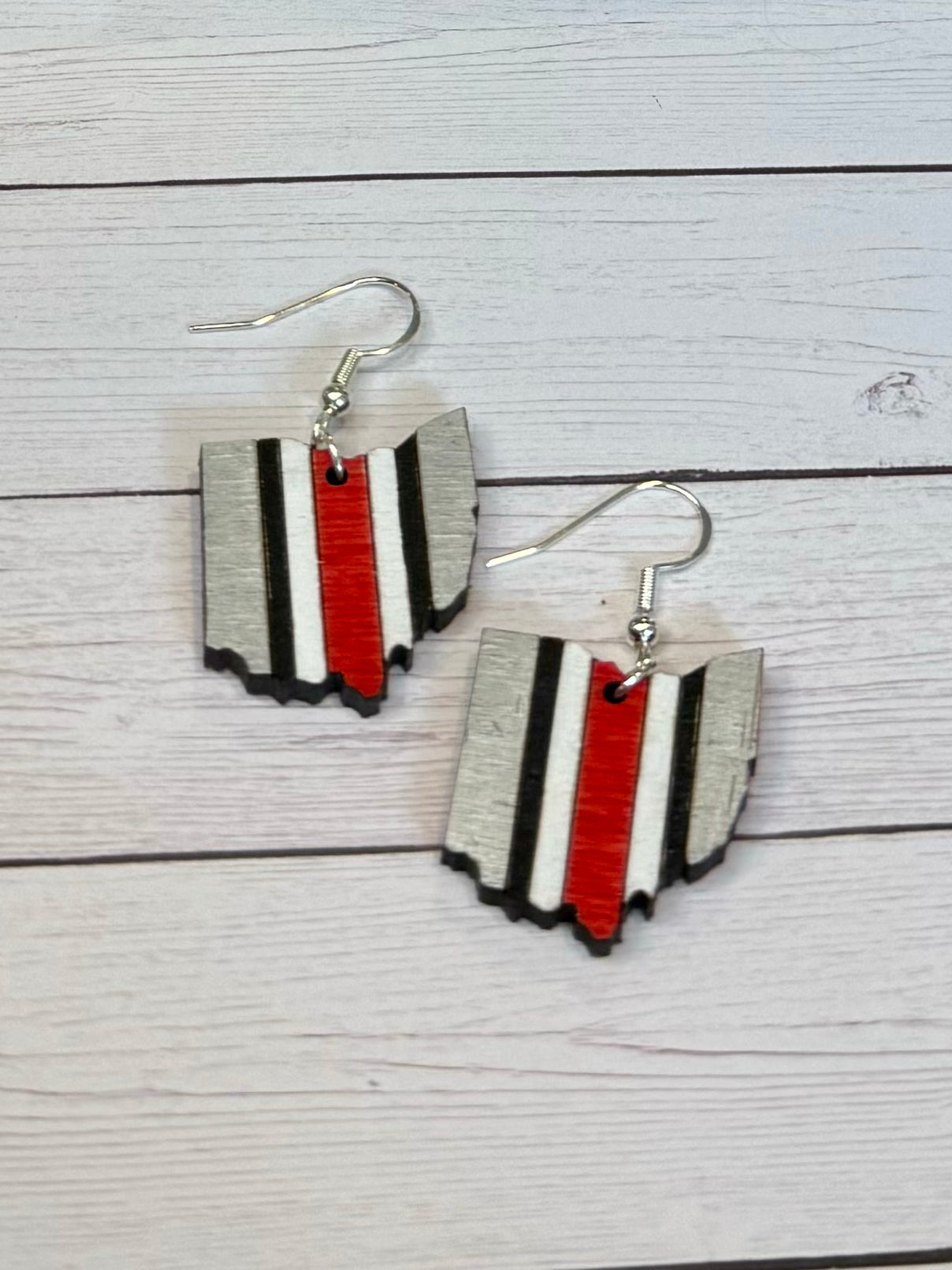 Gray Ohio Stripe Earrings
