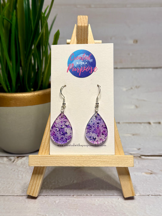 Purple Flower Earrings