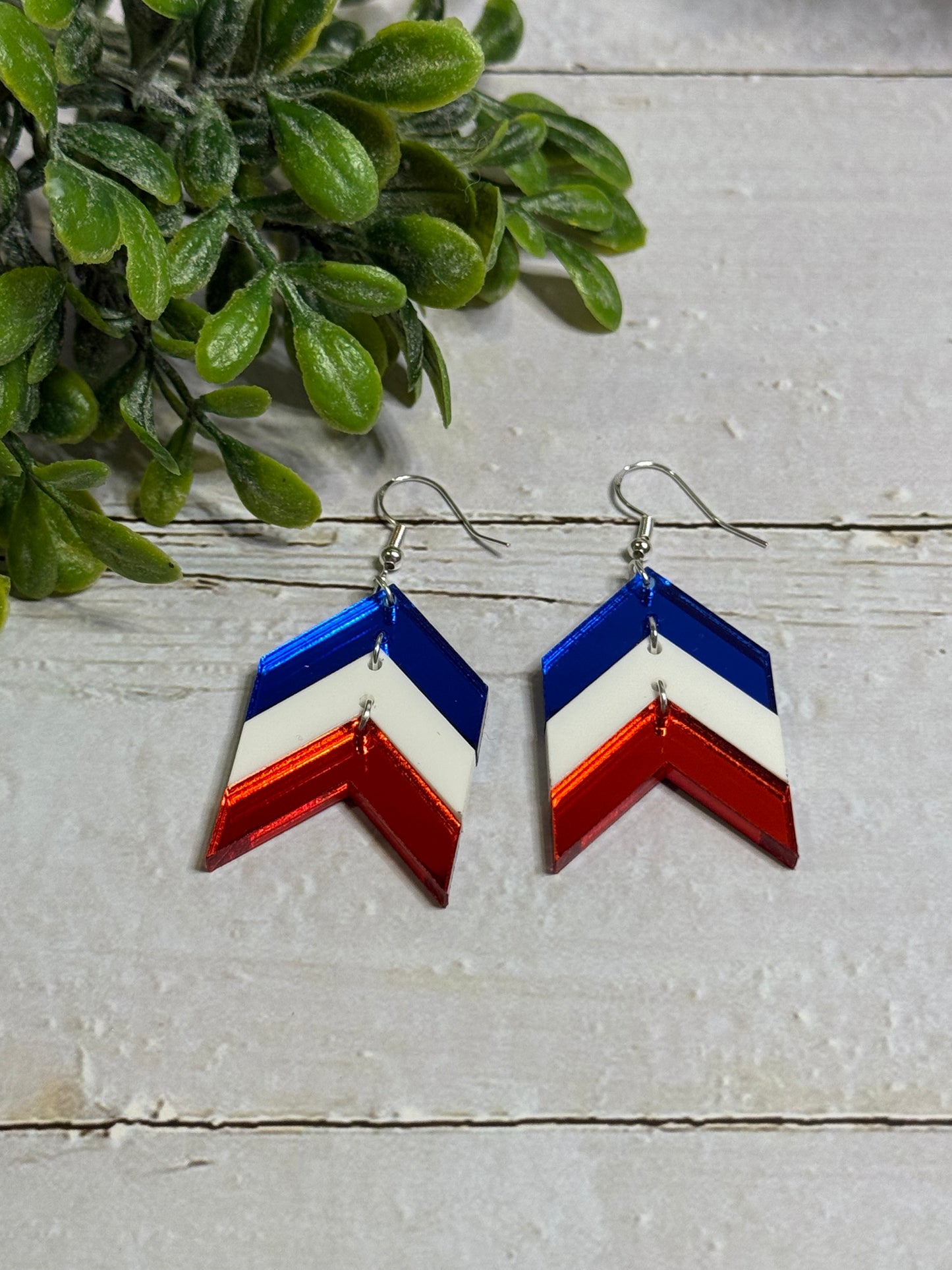 Blue, White, Red Chevron