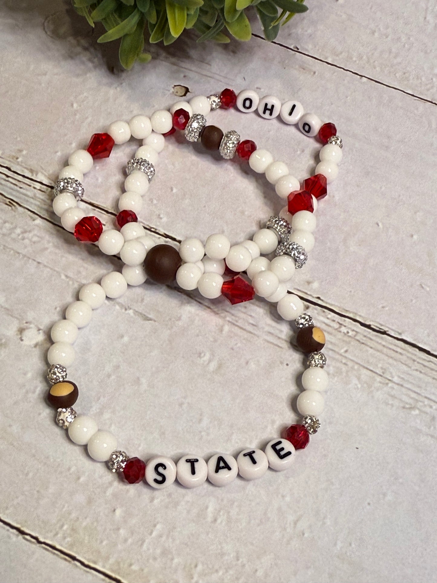 Ohio State Buckeye Bracelet Stack