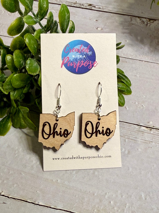 Natural Ohio Cursive Earrings