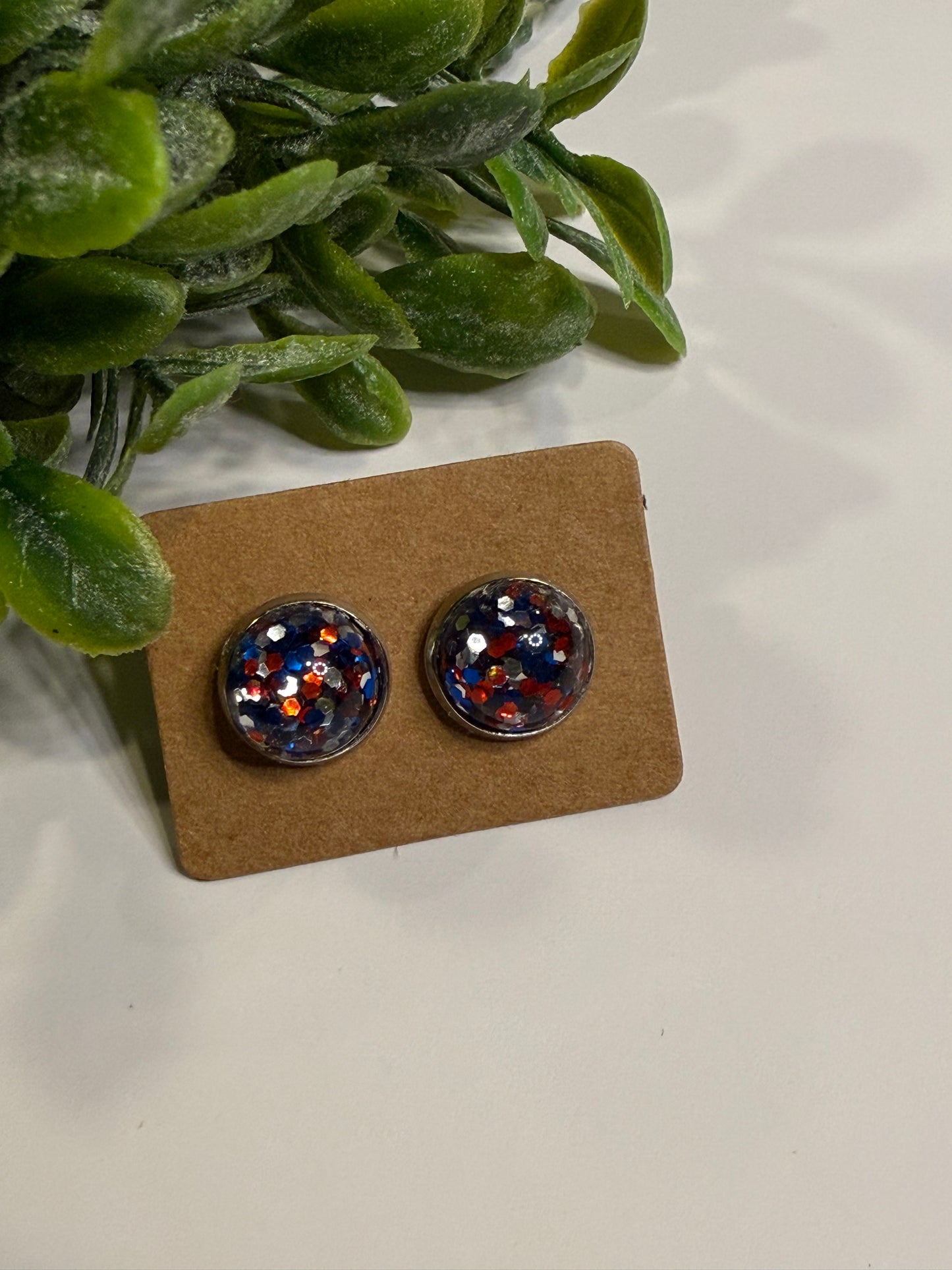 Red, Silver, and Blue Glitter