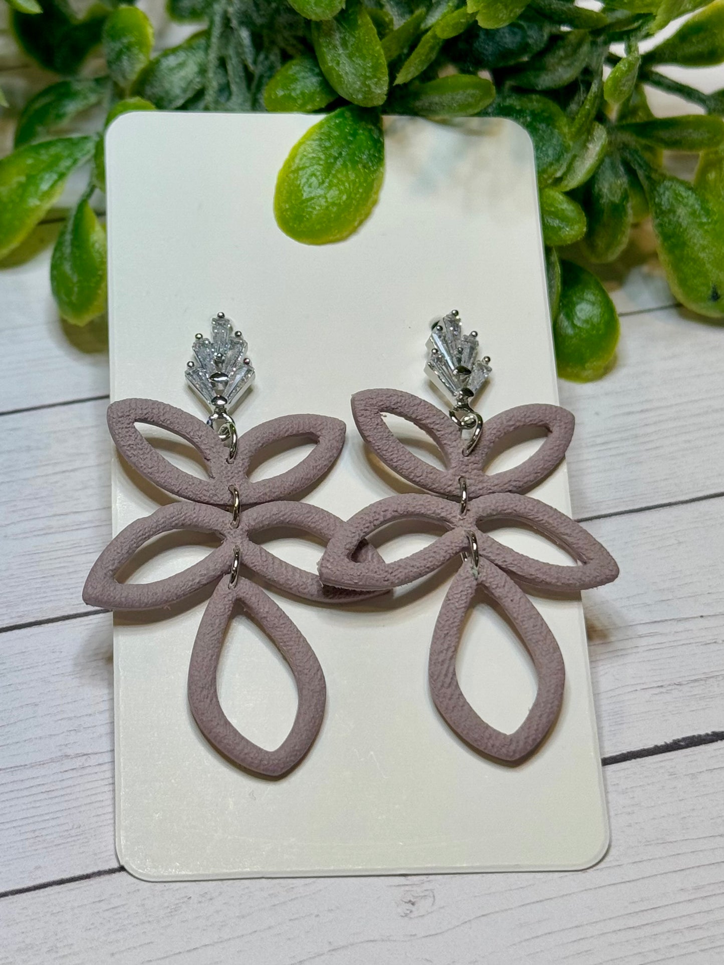 Lavender Triple Layer Elegant Earrings