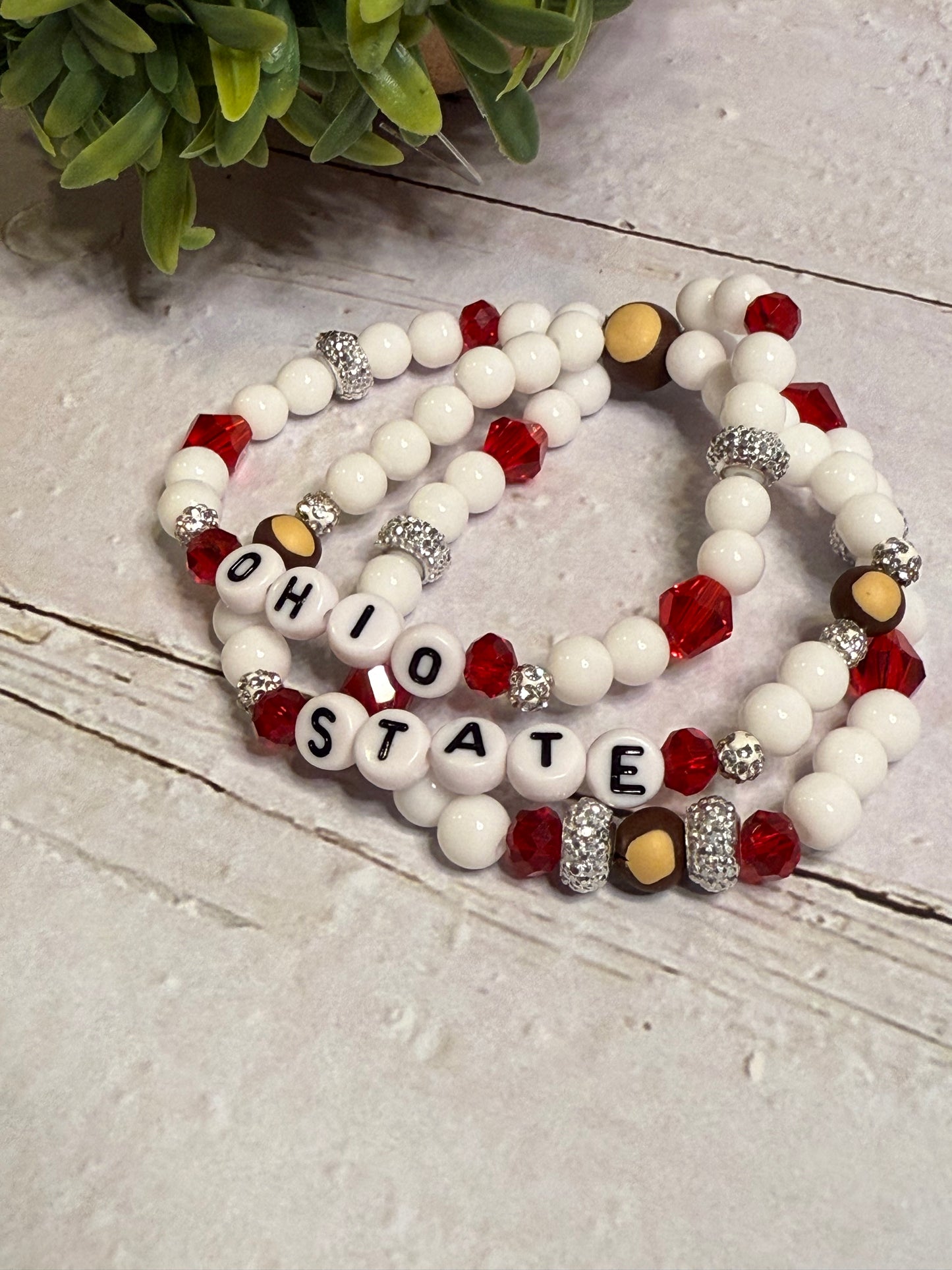 Ohio State Buckeye Bracelet Stack