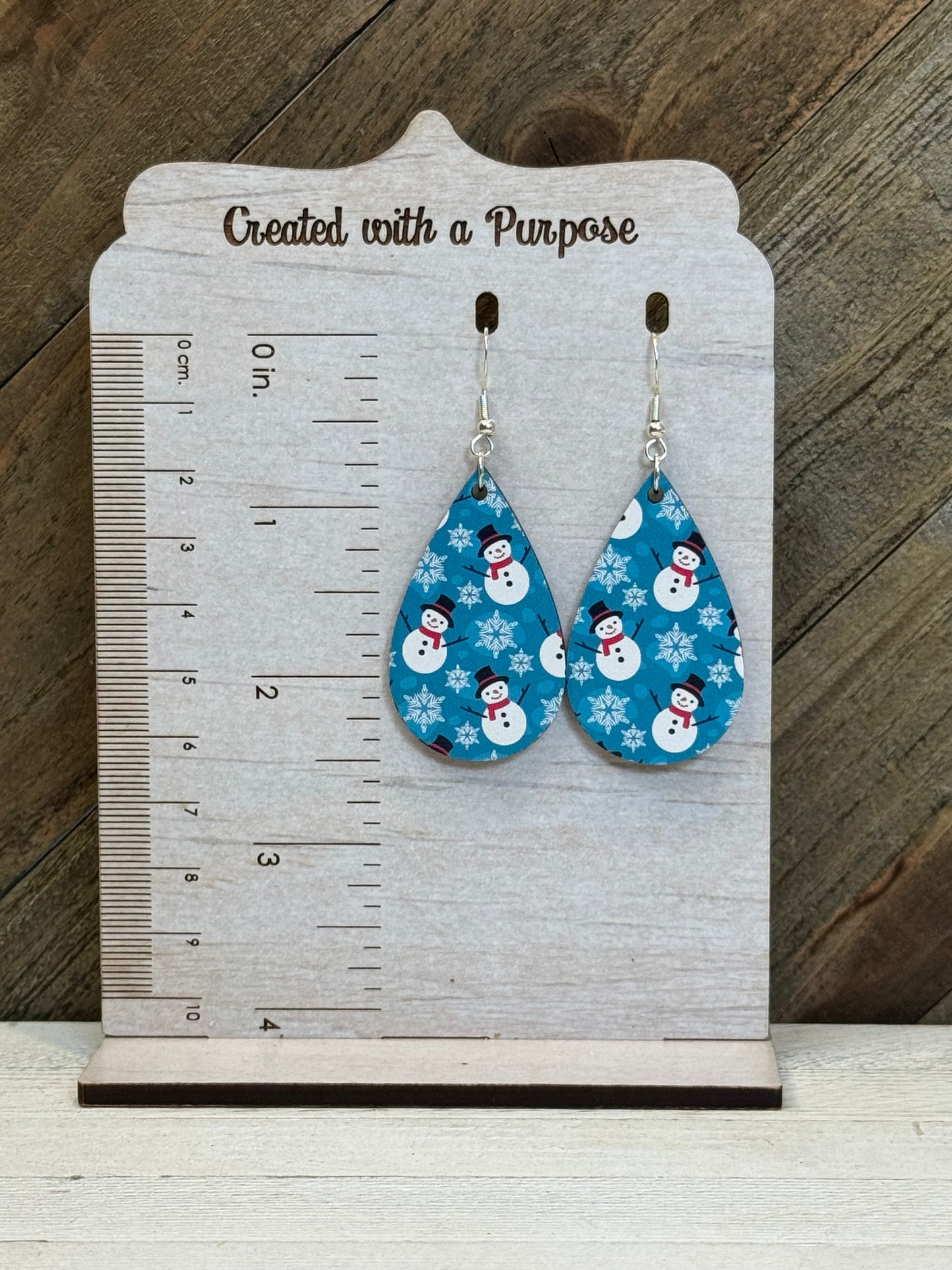 Snowmen Wooden Earrings