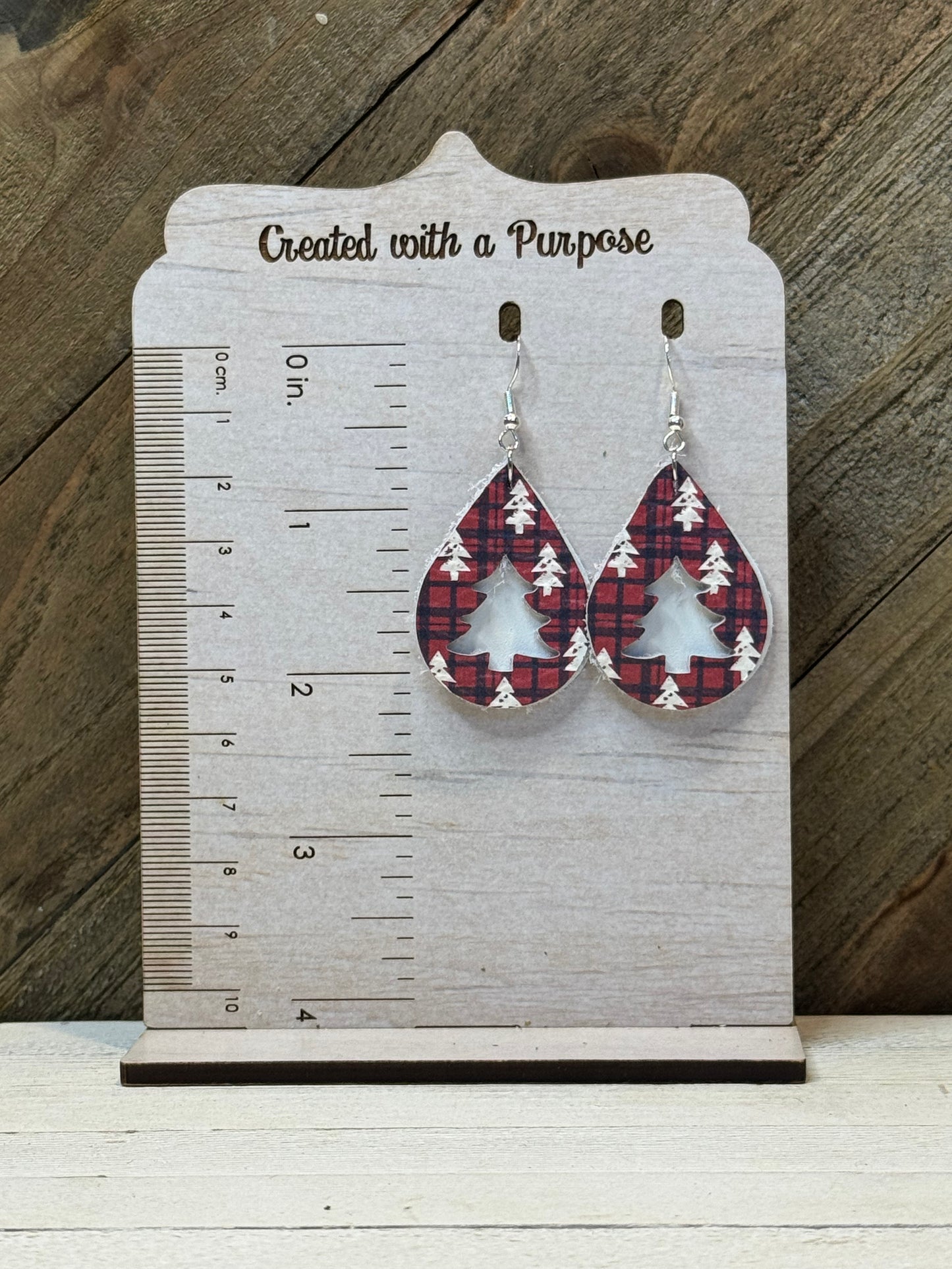 White with Black and Red Flannel Christmas Trees