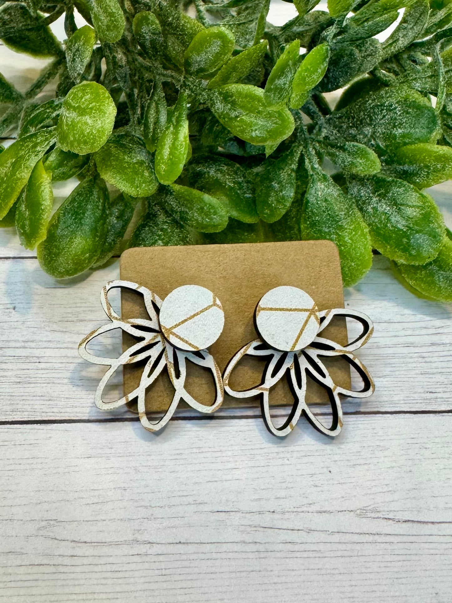 Gold and White Ear Jackets