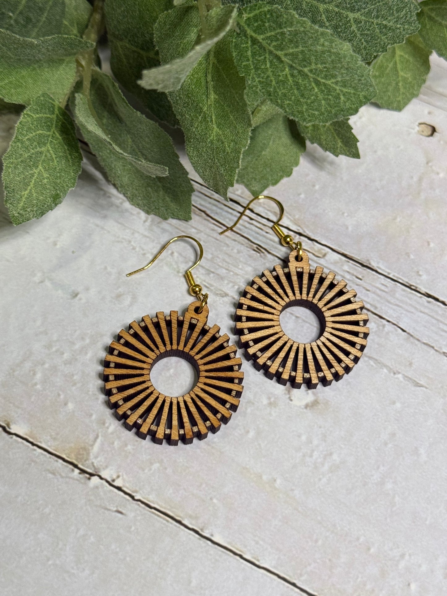 Circle Statement Wood Earrings