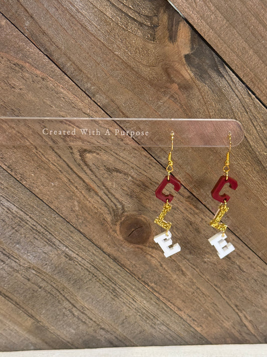 CLE - Maroon, Gold Glitter, White