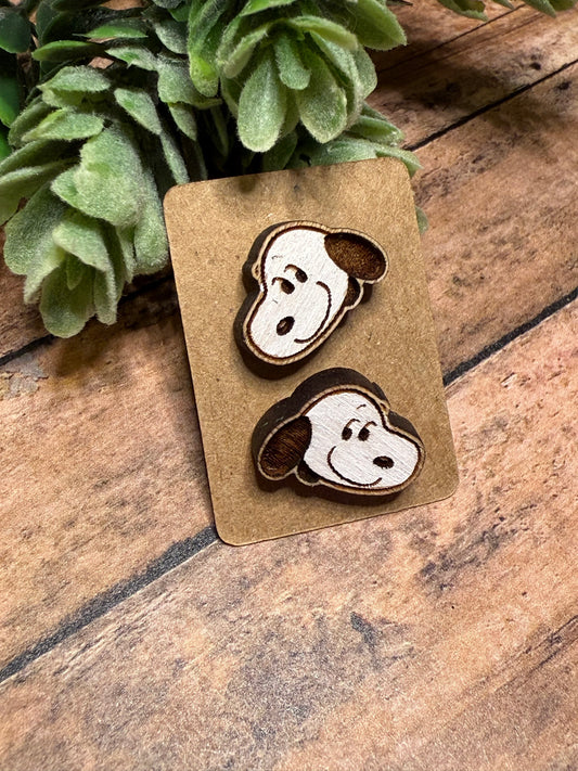 White Dog Head Studs