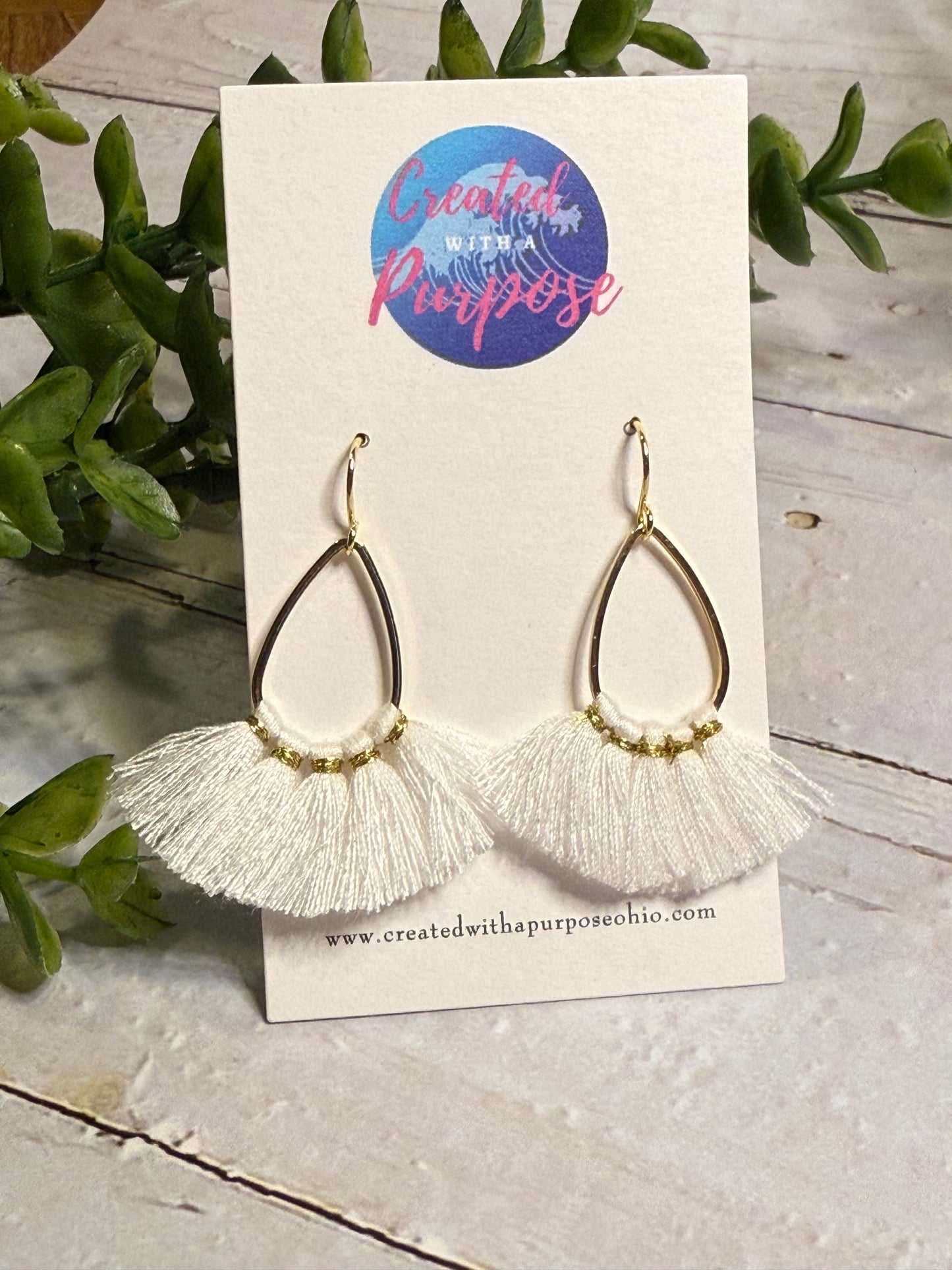 White Teardrop Tassel
