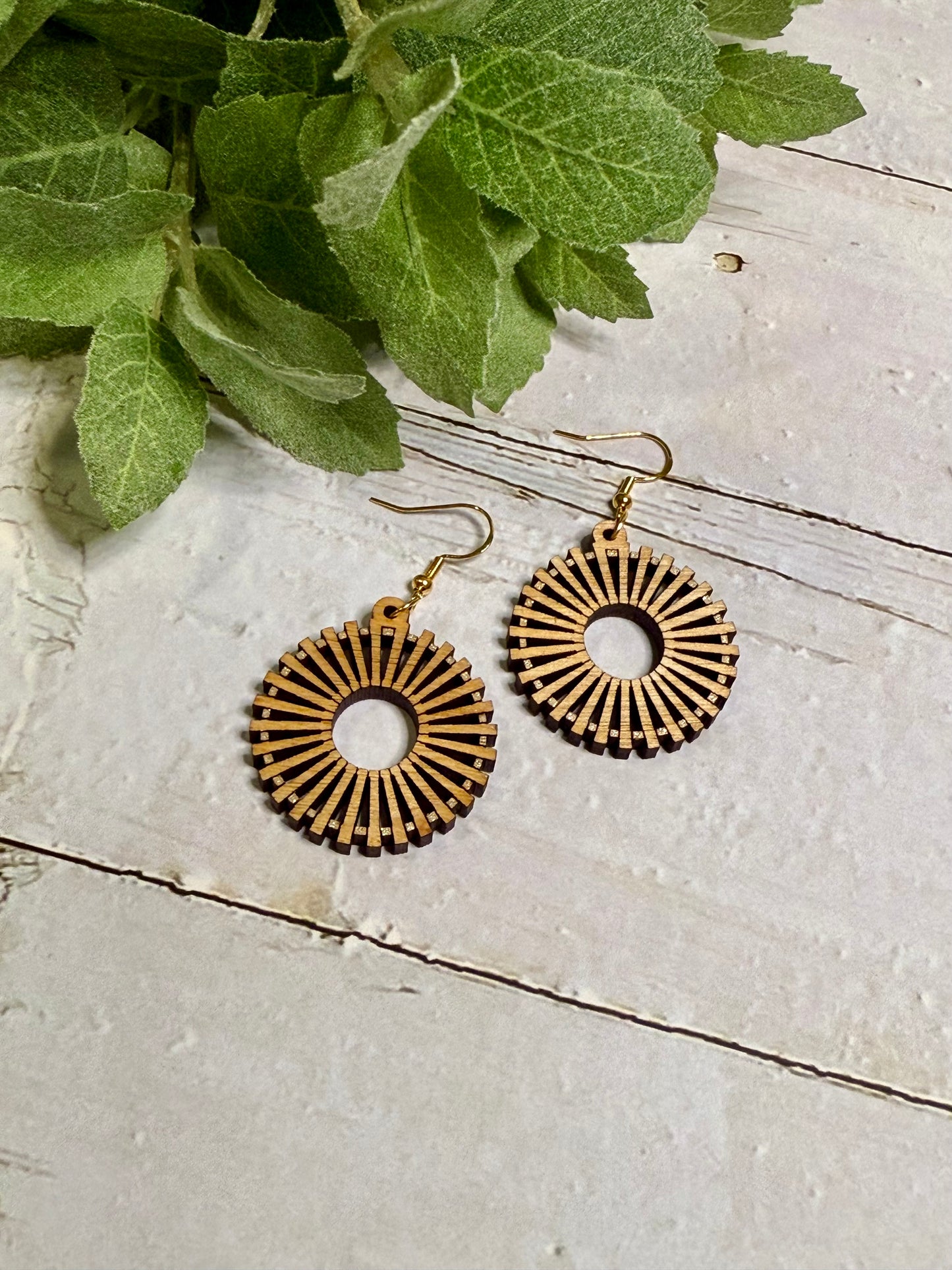 Circle Statement Wood Earrings
