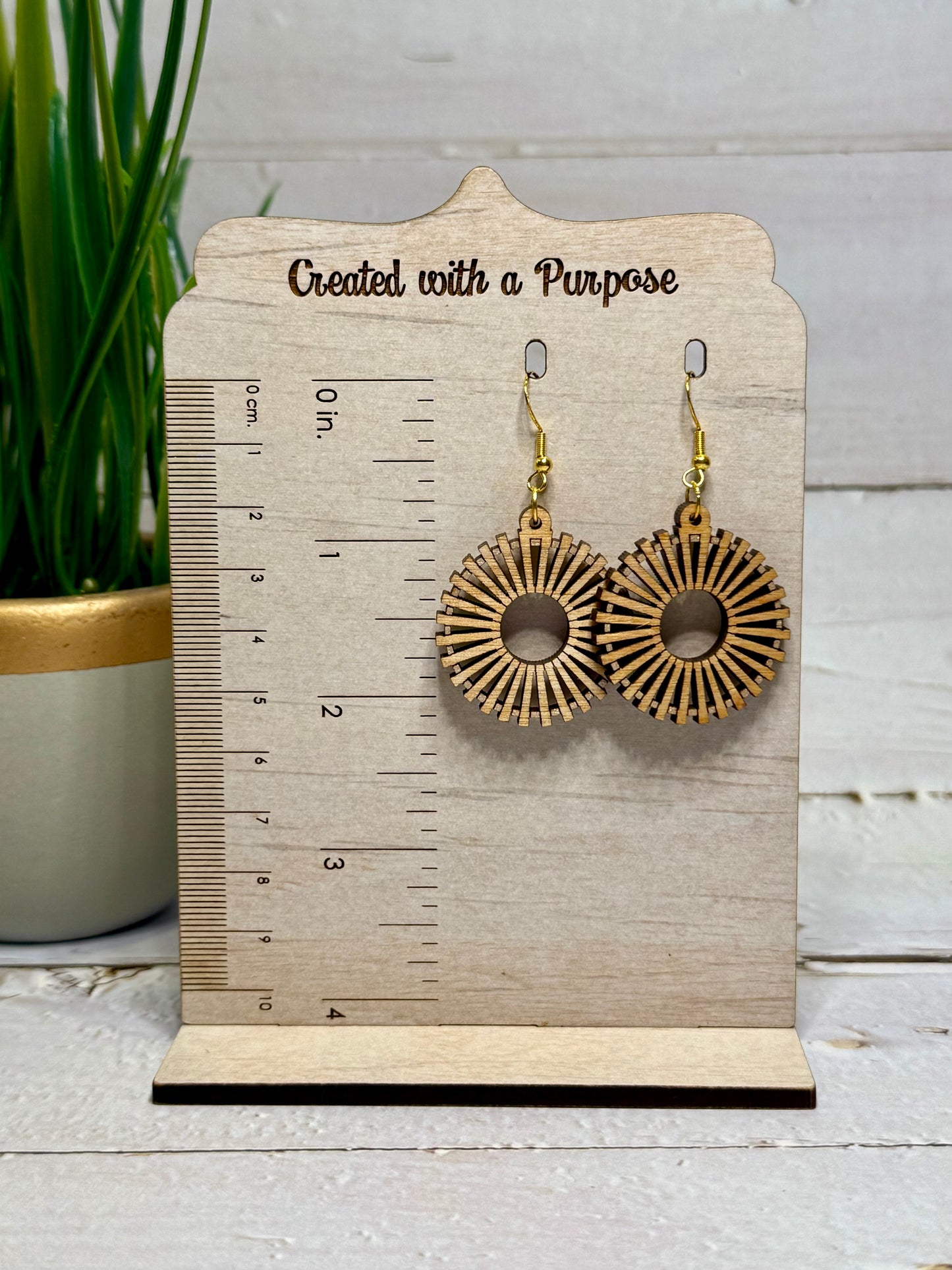 Circle Statement Wood Earrings
