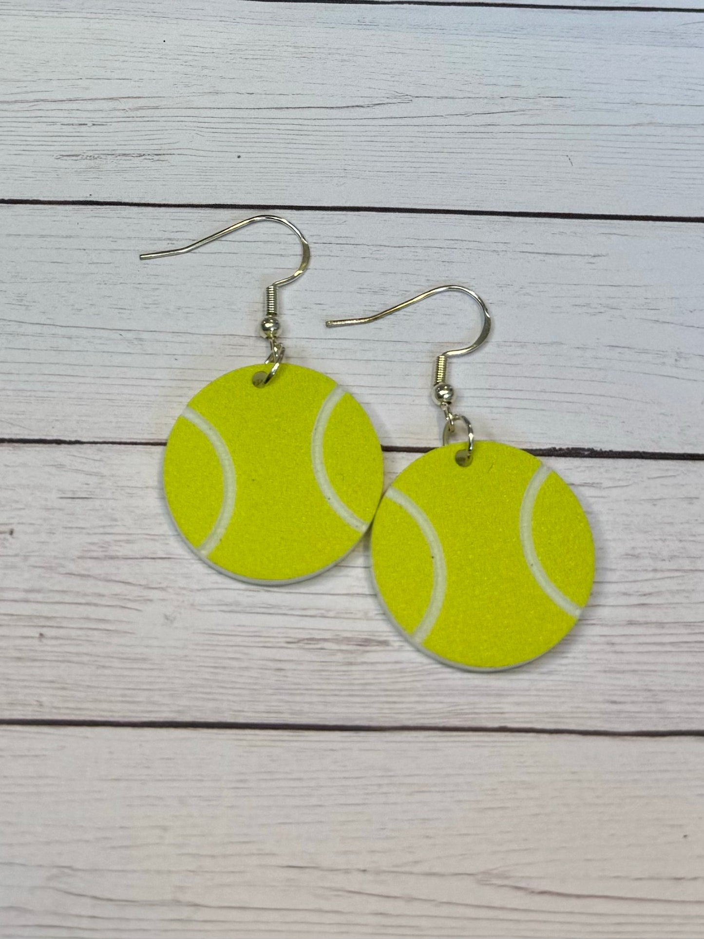 Acrylic Tennis Ball Earrings