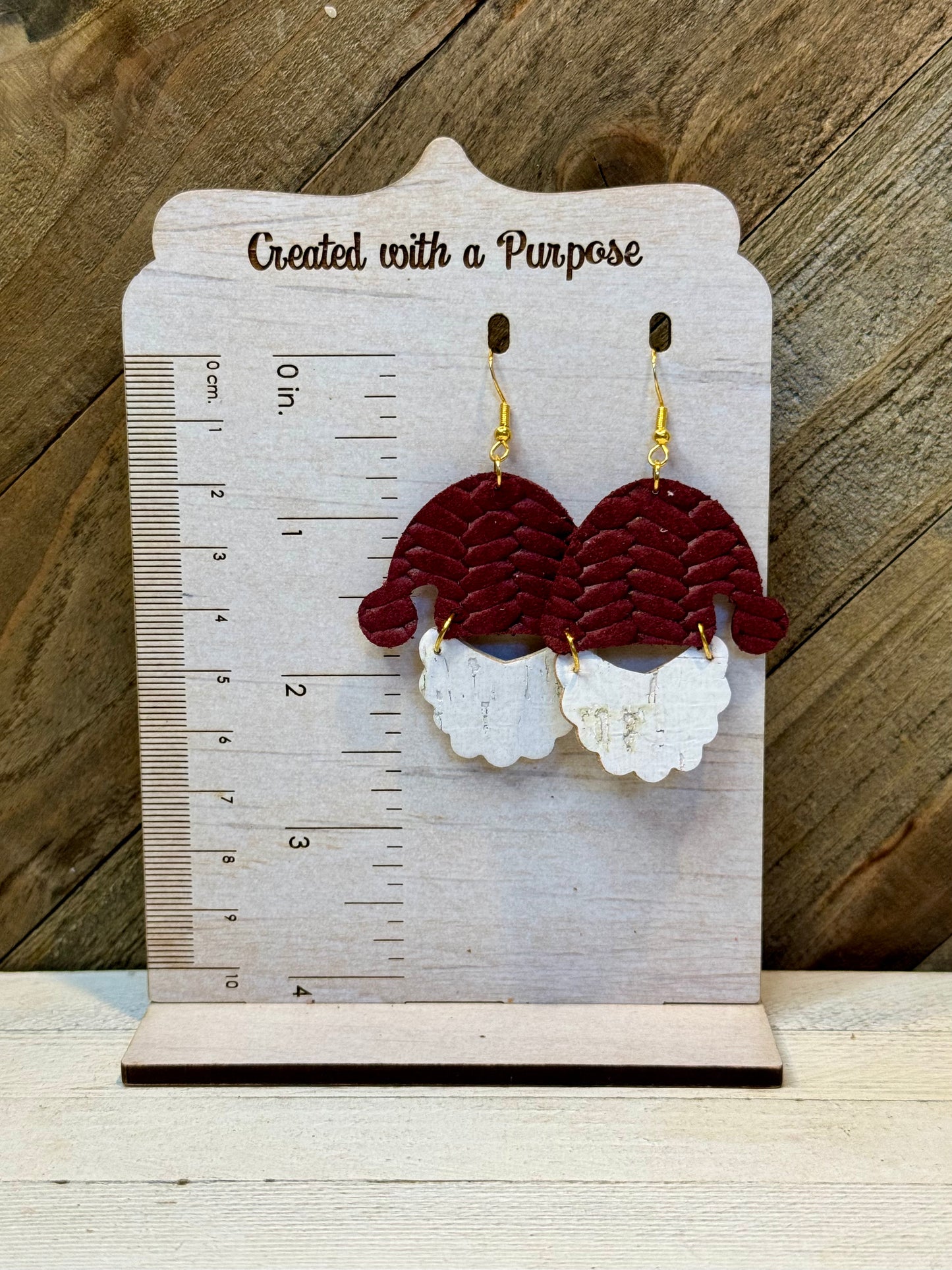 Natural Santa Earrings