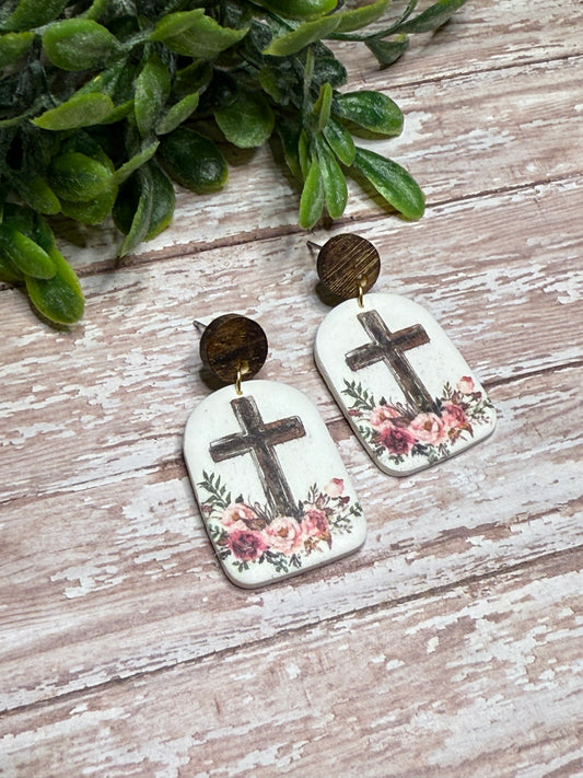 Pink Flower Cross